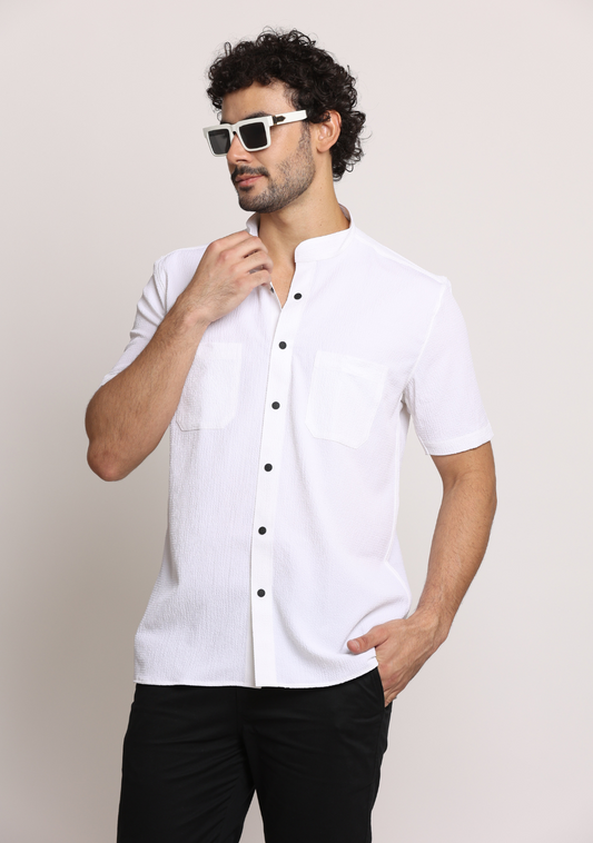 Chinese Collar White Shirts For Men