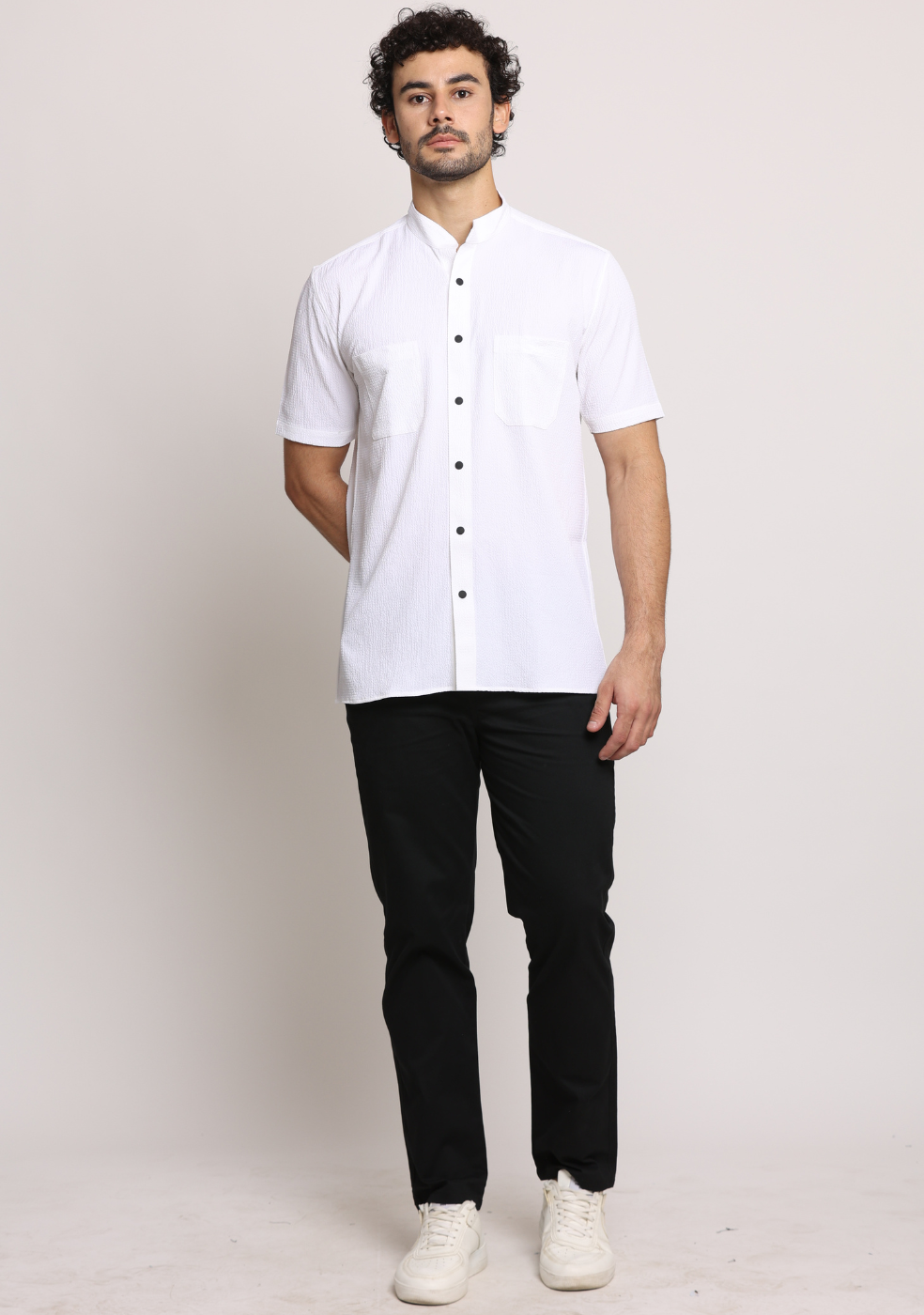 Chinese Collar White Shirts For Men