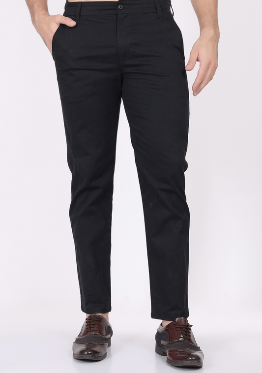 Black Casual Trousers for Men