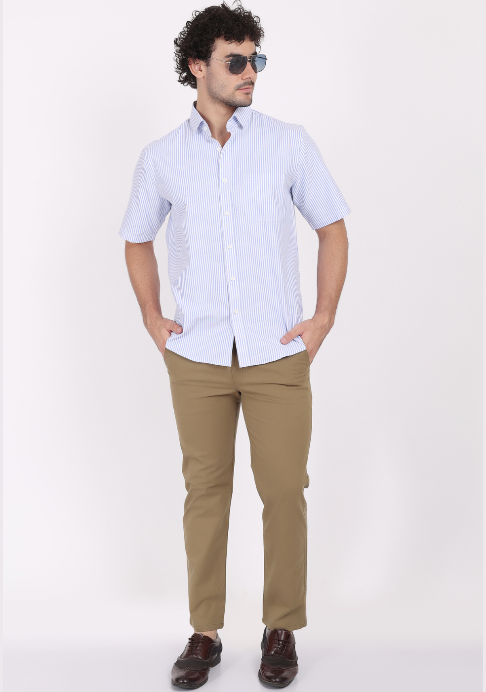 Khaki Casual Trousers for Men