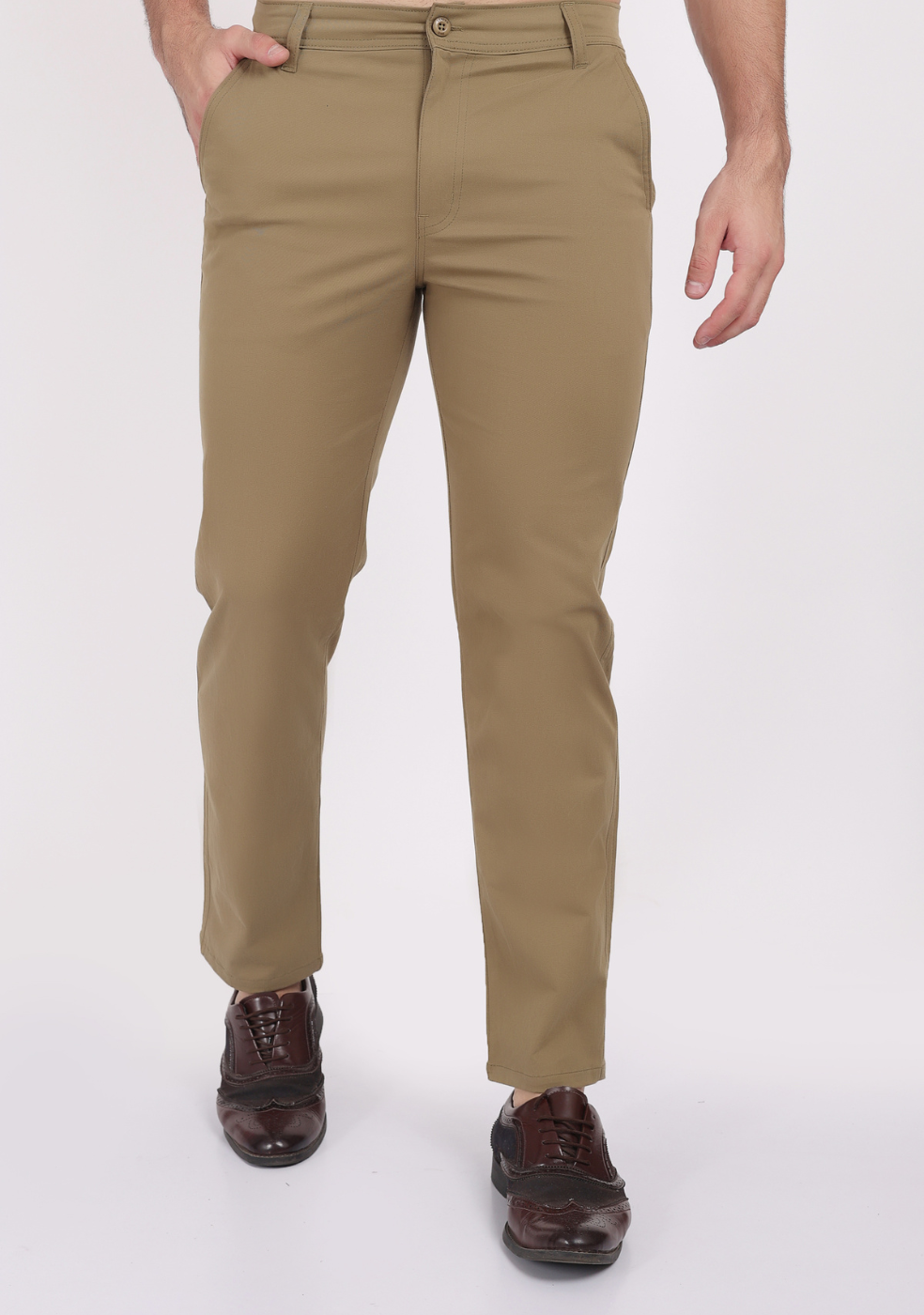 Khaki Casual Trousers for Men