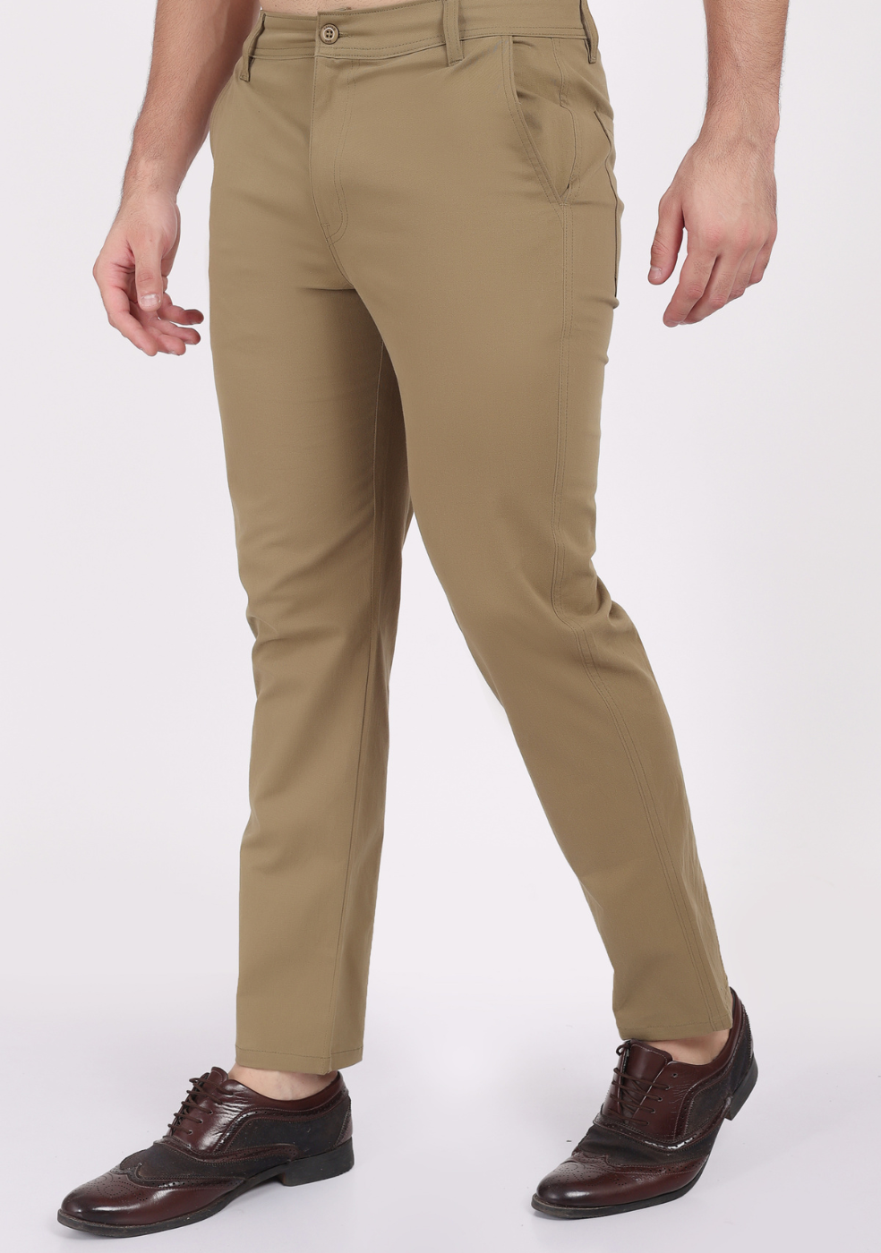 Khaki Casual Trousers for Men