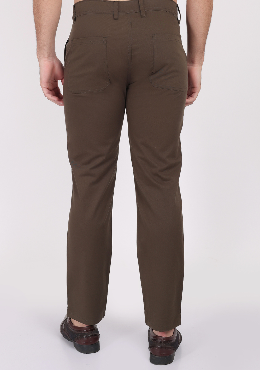 Olive-Green Casual Trousers for Men