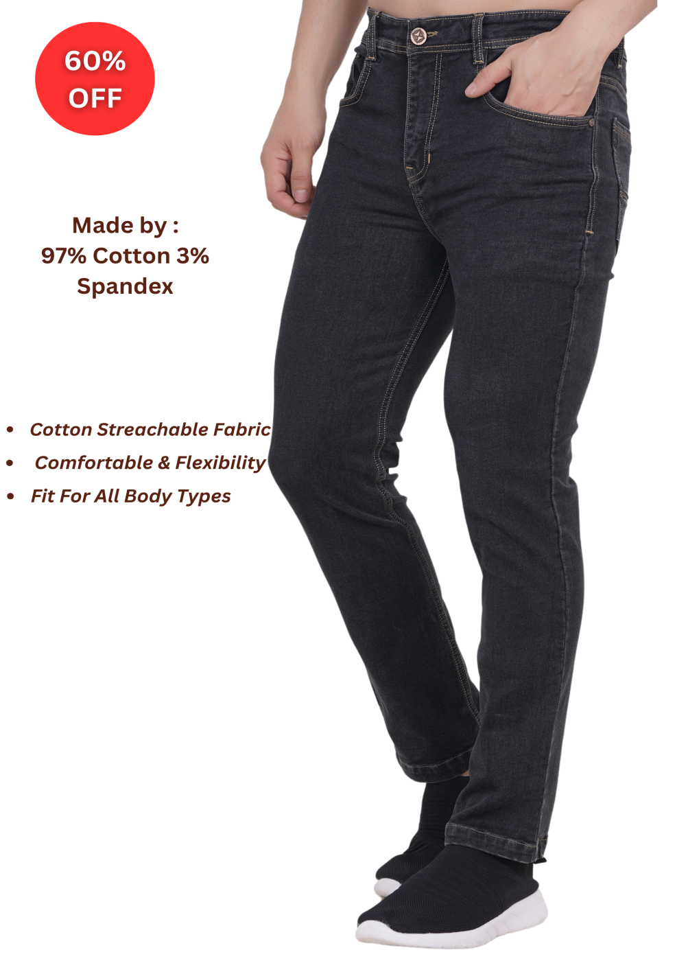 Black Denim Jeans For Men - ASHTOM