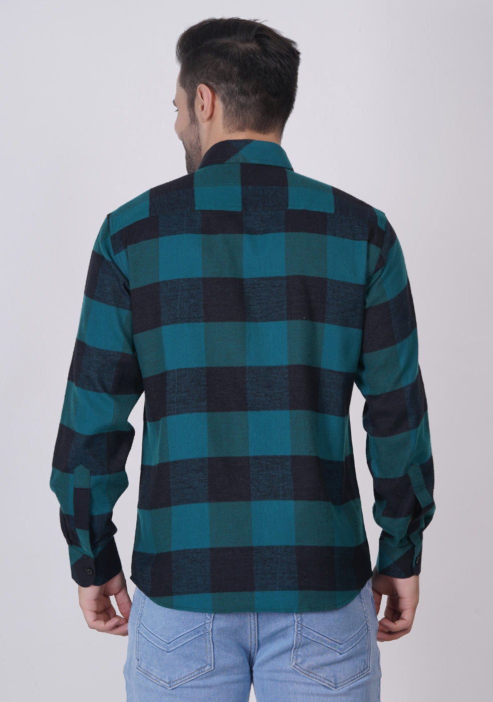 Green Checked Shirts For Men - ASHTOM