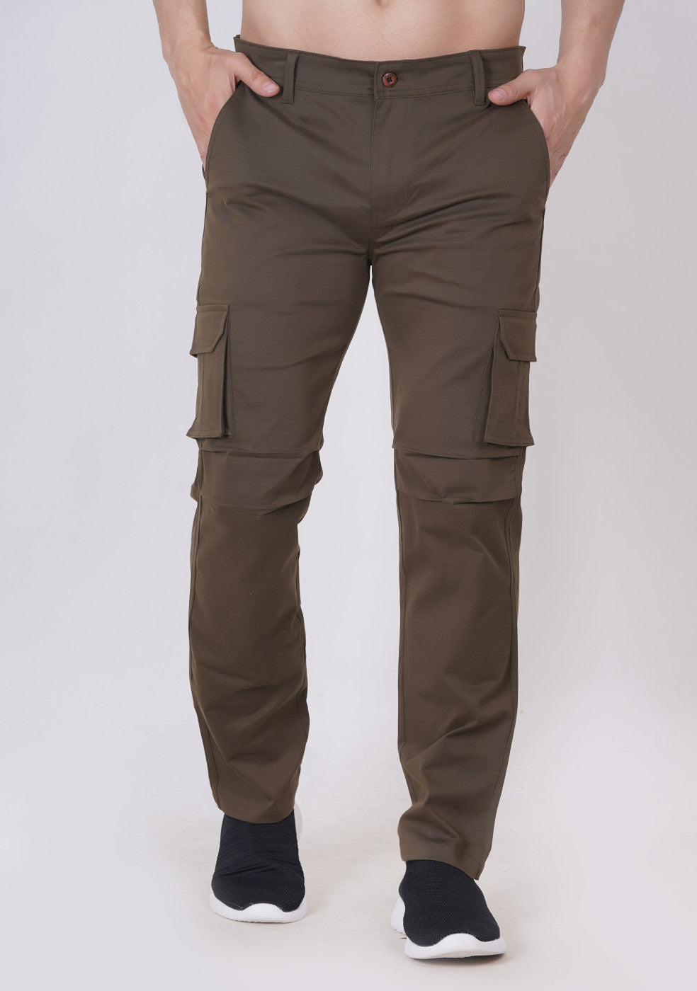 Men Regular fit Cargo Pant With Cross Pocket - ASHTOM