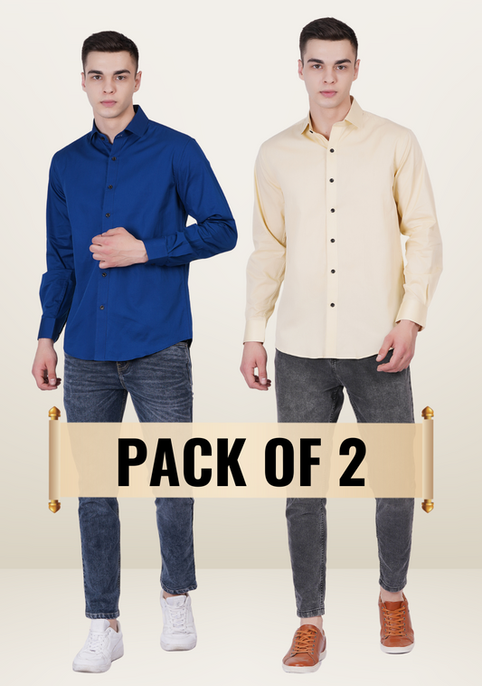 Men Shirts Without Pocket Pack of 2